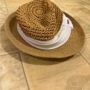Steve Madden Brown Woven Sun Hat